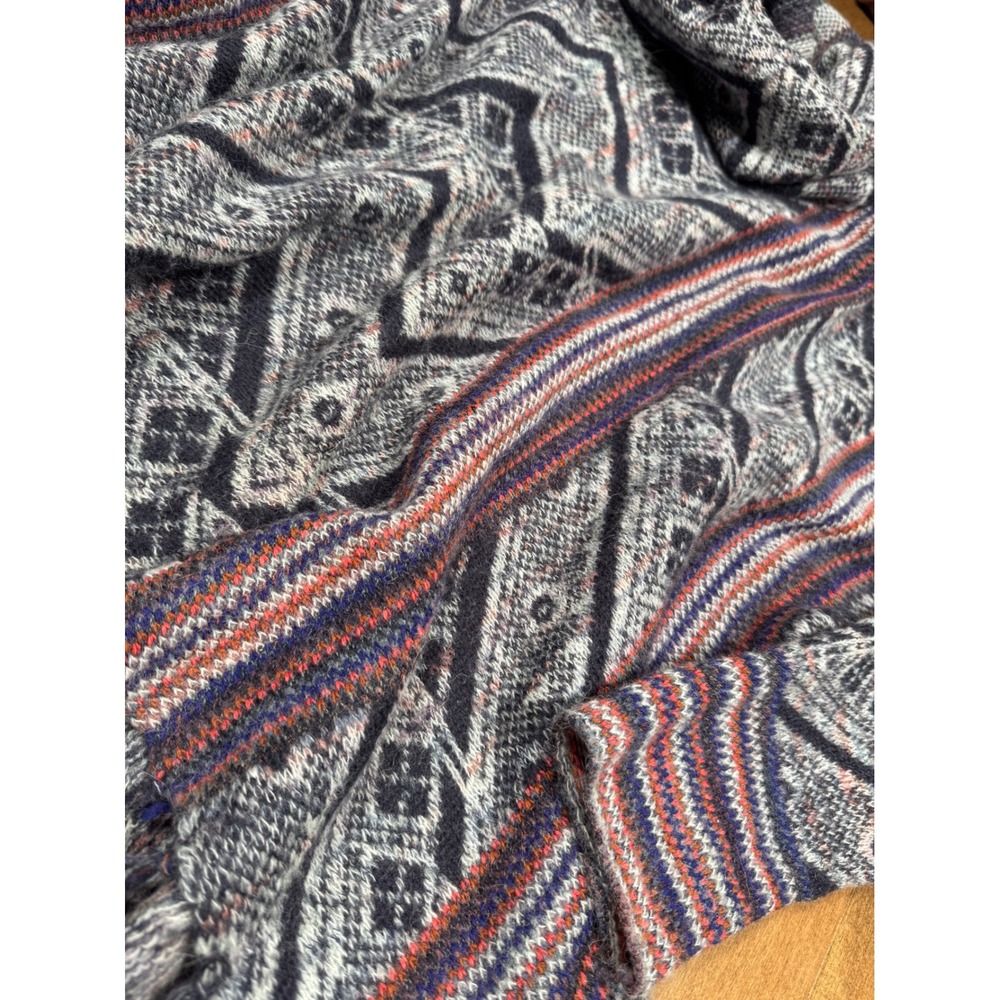 Free People‎ Be The One Wool Blend Fringe Cowlneck Poncho Sweater Women's Lg - Picture 5 of 6